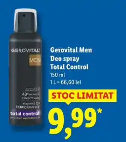 Lidl Gerovital Men Deo spray Total Control Ofertă
