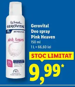 Lidl Gerovital Deo spray Pink Heaven Ofertă