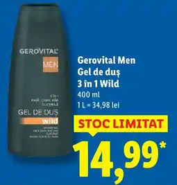Lidl Gerovital Men Gel de duş 3 în 1 Wild Ofertă