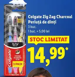 Lidl Colgate Zig Zag Charcoal Periuţă de dinți Ofertă