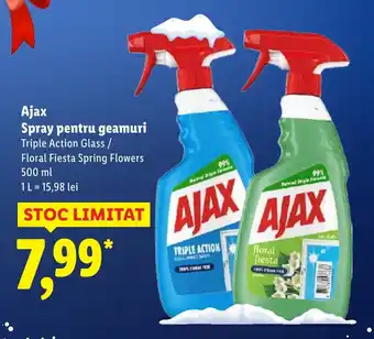Lidl Ajax Spray pentru geamuri Ofertă