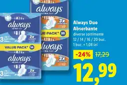 Lidl Always Duo Absorbante Ofertă