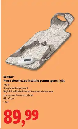 Lidl Sanitas Pernǎ electrică cu încălzire pentru spate și gât Ofertă