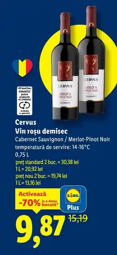 Lidl Cervus Vin roşu demisec Ofertă