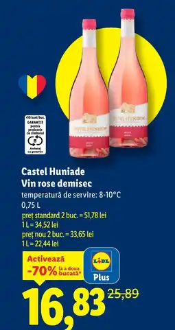 Lidl Castel Huniade Vin rose demisec Ofertă