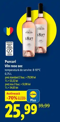 Lidl Purcari Vin rose sec Ofertă