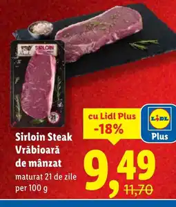 Lidl Sirloin Steak Vrăbioară de mânzat Ofertă