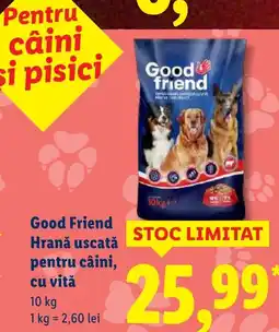 Lidl Good Friend Hrană uscată pentru câini, cu vită Ofertă