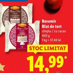 Lidl Boromir Blat de tort Ofertă