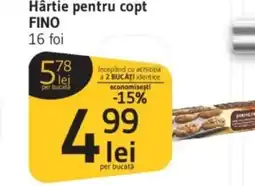 Supeco Hârtie pentru copt FINO 16 foi Ofertă
