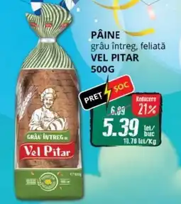 Diana Supermarket PÂINE grâu întreg, feliatǎ VEL PITAR Ofertă