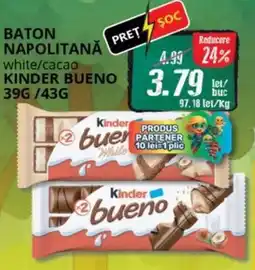 Diana Supermarket Baton napolitană white/cacao KINDER BUENO Ofertă
