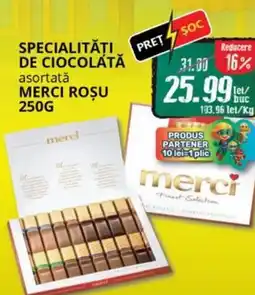 Diana Supermarket Specialități de ciocolată asortatǎ MERCI ROȘU Ofertă