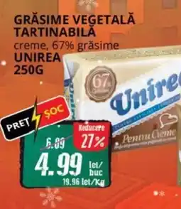 Diana Supermarket Grăsime vegetală tartinabilă creme, 67% grăsime UNIREA Ofertă