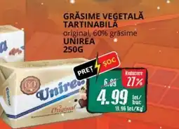 Diana Supermarket Grăsime vegetală tartinabilă original, 60% grăsime UNIREA Ofertă