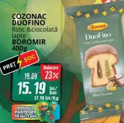 Diana Supermarket Cozonac duofino fistic &ciocolată lapte BOROMIR Ofertă