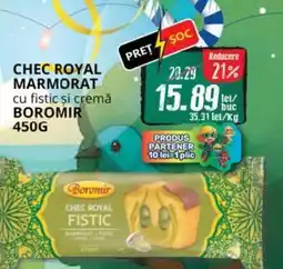 Diana Supermarket Chec royal marmorat cu fistic și cremă BOROMIR Ofertă