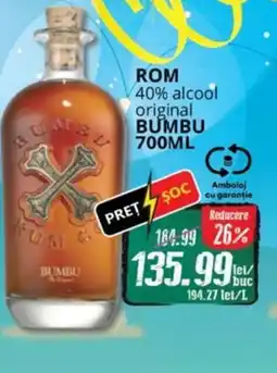 Diana Supermarket Rom 40% alcool original BUMBU Ofertă