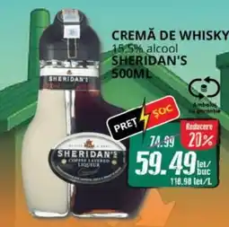 Diana Supermarket Cremă de whisky 15.5% alcool SHERIDAN'S Ofertă