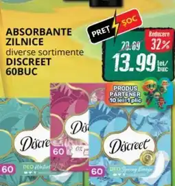 Diana Supermarket Absorbante zilnice diverse sortimente DISCREET 60BUC Ofertă