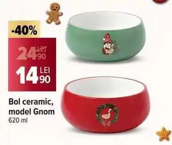 Carrefour Bol ceramic, model Gnom Ofertă
