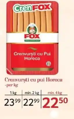 Selgros Crenvurști cu pui Horeca Ofertă