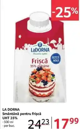 Selgros LA DORNA Smântână pentru frişcă UHT 35% Ofertă