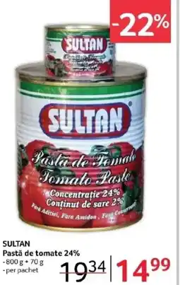 Selgros SULTAN Pastă de tomate 24% Ofertă
