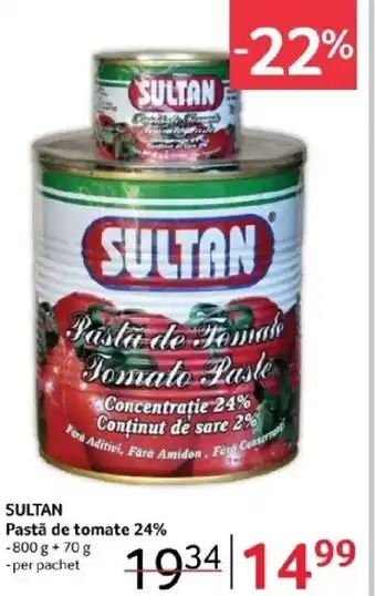 Selgros SULTAN Pastă de tomate 24% Ofertă
