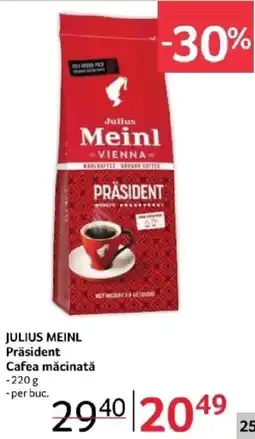 Selgros JULIUS MEINL Präsident Cafea măcinată Ofertă