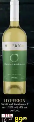Selgros HYPERION Tămâioasă Românească sec Ofertă