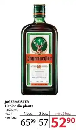 Selgros JÄGERMEISTER Lichior din plante Ofertă