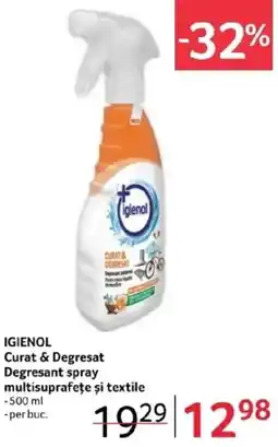 Selgros IGIENOL Curat & Degresat Degresant spray multisuprafeţe şi textile Ofertă