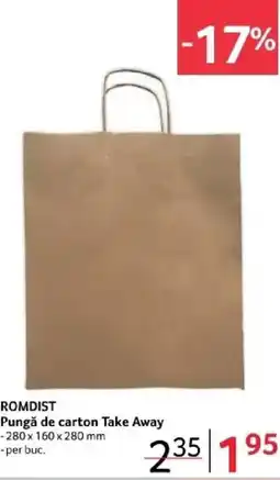 Selgros ROMDIST Pungă de carton Take Away Ofertă