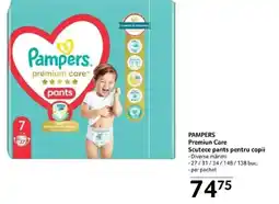Selgros PAMPERS Premiun Care Scutece pants pentru copii Ofertă