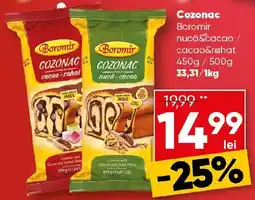 PROFI Cozonac Boromir nucă&cacao/ cacao&rahat Ofertă
