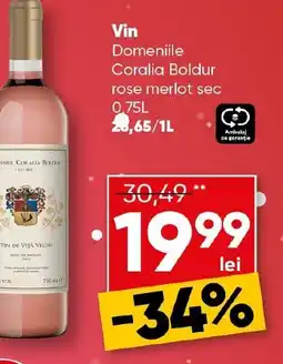 PROFI Vin Domeniile Coralia Boldur rose merlot sec Ofertă