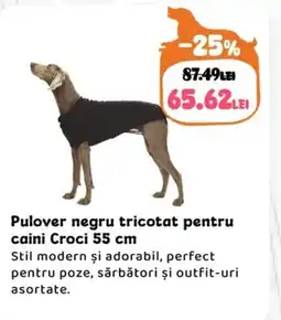 Animax Pulover negru tricotat pentru caini Croci Ofertă