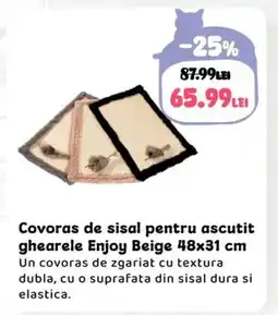 Animax Covoras de sisal pentru ascutit ghearele Enjoy Beige Ofertă