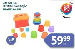 Auchan One Two Fun Set bebe gåletuşă/ piramidă/căni Ofertă