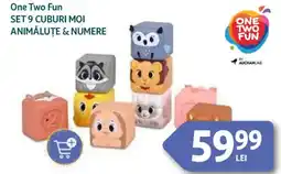 Auchan One Two Fun Set 9 cuburi moi Animăluțe & numere Ofertă