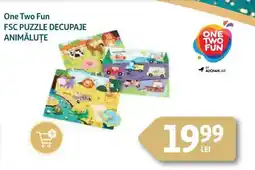 Auchan One Two Fun FSC Puzzle decupaje animăluțe Ofertă