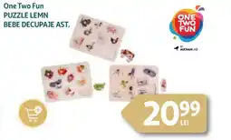 Auchan One Two Fun Puzzle lemn bebe decupaje ast. Ofertă