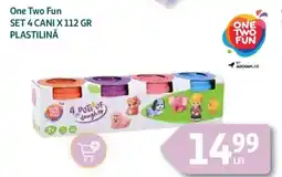 Auchan One Two Fun Set 4 cani x 112 gr plastilină Ofertă