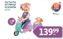 Auchan One Two Fun Set păpușă pe scooter Ofertă