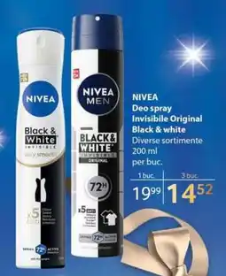 Selgros NIVEA Deo spray Invisible Original Black & white Ofertă