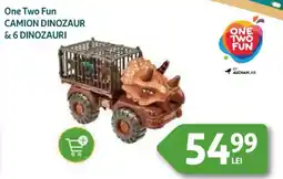 Auchan One Two Fun Camion dinozaur & 6 dinozauri Ofertă