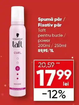 PROFI Spumă păr / Fixativ păr Taft pentru bucle / power Ofertă