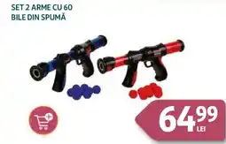 Auchan Set 2 arme cu 60 bile din spumă Ofertă