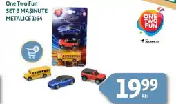 Auchan One Two Fun Set 3 maşinute metalice 1:64 Ofertă